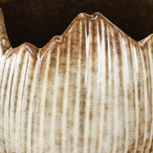 Artikel Urtepotte Keramisk Egg Broken Creme Brown Ø11,5cm 2 stk