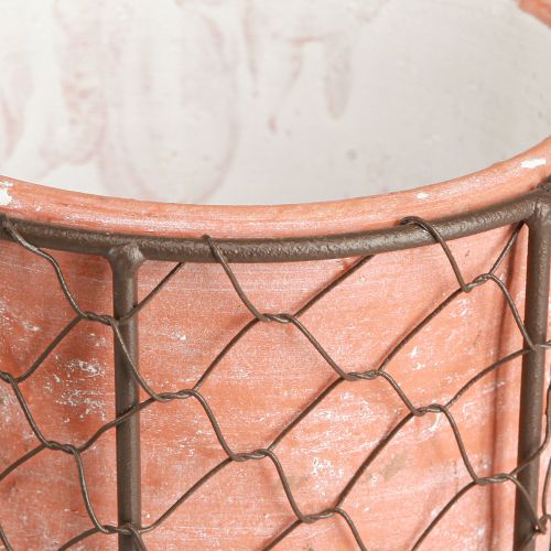 Artikel Urtepotte keramik netkurv metal brun Ø30cm H11,5cm