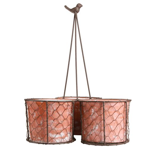 Artikel Urtepotte keramik netkurv metal brun Ø30cm H11,5cm
