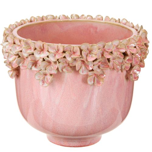 Floristik24 Urtepotte Keramik med Blomsterkant Pink Ø19cm H16,5cm