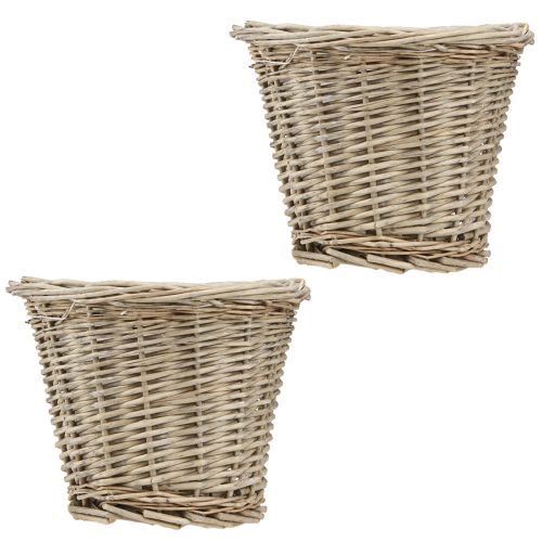 Artikel Urtepottekurv pil naturgrå hvid Ø20cm H16cm 2stk