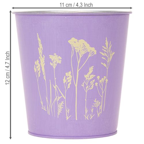 Rund pastelfarvet urtepotte med blomstermotiv til stueplanter, 12 cm, 3 stk. | Floristik24.dk