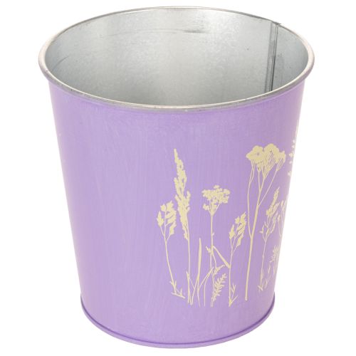 Rund pastelfarvet urtepotte med blomstermotiv til stueplanter, 12 cm, 3 stk. | Floristik24.dk