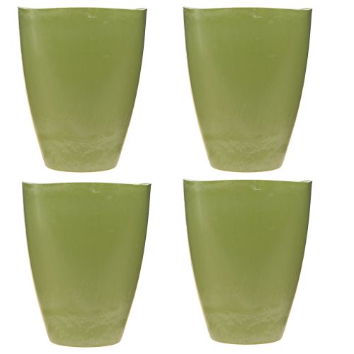 Artikel Orkidé potte urtepotte plast vase grøn H16,5cm 4stk