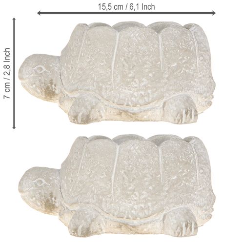 Artikel Urtepotte skildpadde beton dekoration grå hvid 15,5cm 2stk