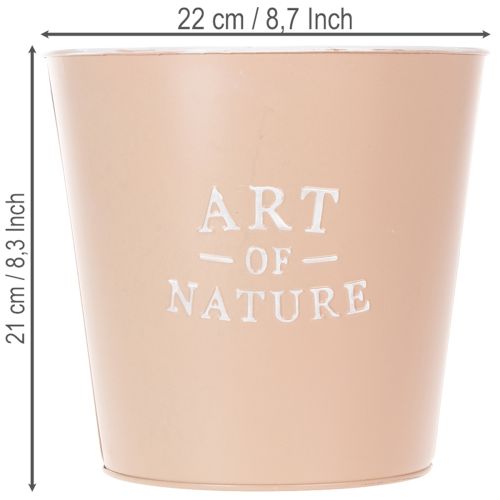 Artikel Zink urtepotte, metal plantekasse, antik rose, Ø22cm H21cm