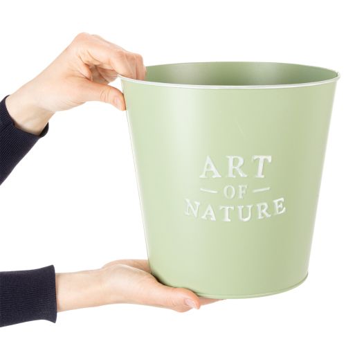 Artikel Zink urtepotte, metal plantekasse, mintgrøn, Ø22 cm, H21 cm