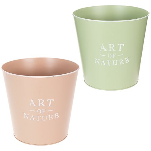 Rund blomsterkrukke Art of Nature i pastelgrøn og rosa – 22 cm, 2 stk.