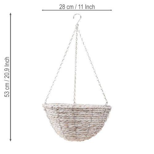 Artikel Urtepotte hængestrå naturhvid Ø28cm H15cm 2stk
