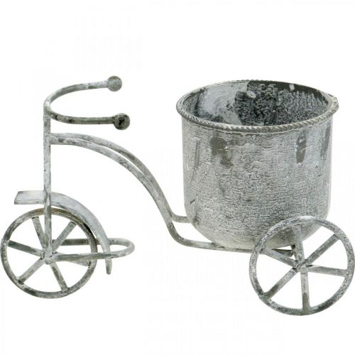 Floristik24 Urtepotte cykel metal vintage hvid vasket 24 × 13 × 14cm