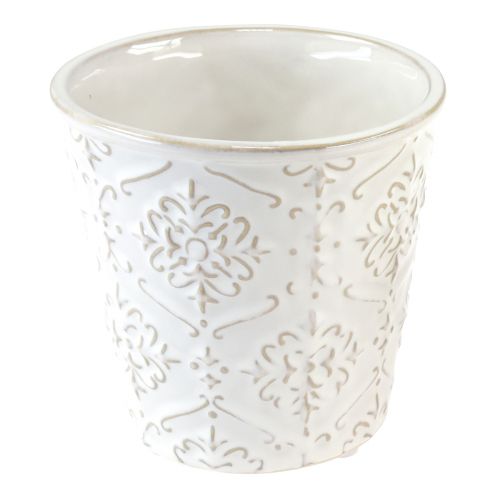 Floristik24 Urtepotte keramisk plantekasse hvid cremebeige Ø13,5cm 2 stk