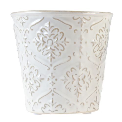 Floristik24 Urtepotte keramisk plantekasse hvid cremebeige Ø13,5cm 2 stk