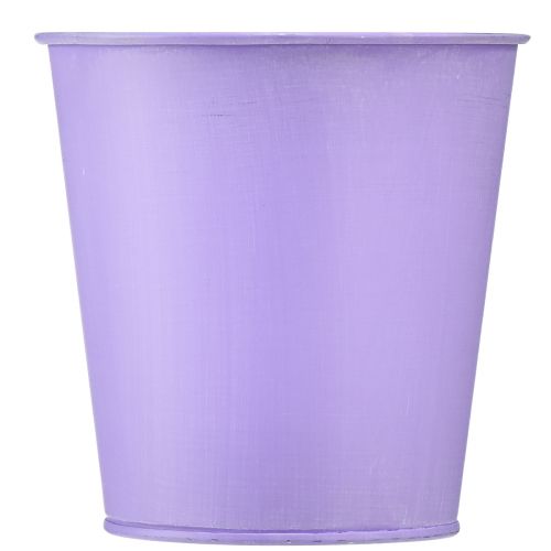 Artikel Urtepotte metal plantekasse lilla blomster Ø10cm H10,5cm