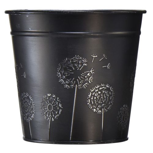 Artikel Urtepotte sort sølv plantekasse metal Ø12,5cm H11,5cm