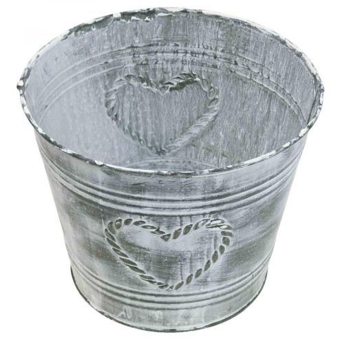 Artikel Urtepotte Shabby Chic plantekasse metalhjerte Ø22cm H17,5cm