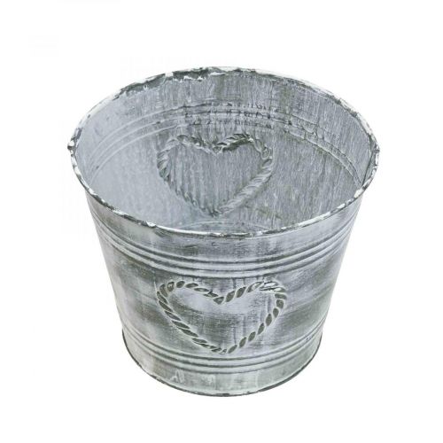 Floristik24 Urtepotte shabby chic plantekasse metalhjerte Ø17cm H13,5cm