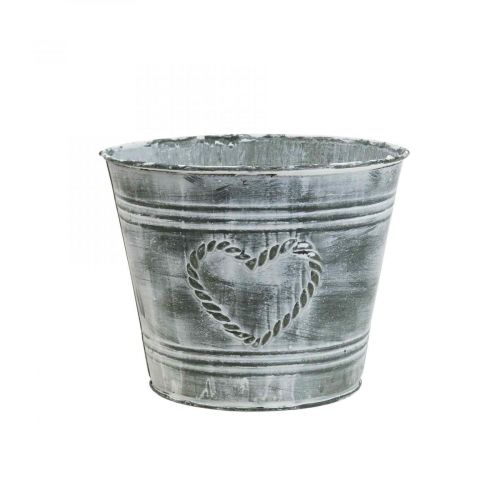 Floristik24 Urtepotte shabby chic plantekasse metalhjerte Ø17cm H13,5cm