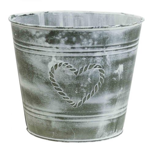 Artikel Urtepotte Shabby Chic plantekasse metalhjerte Ø17,5cm H15,5cm