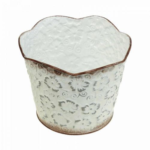 Floristik24 Urtepotte hvid metal cachepot plantepotte Ø13cm H11,5cm