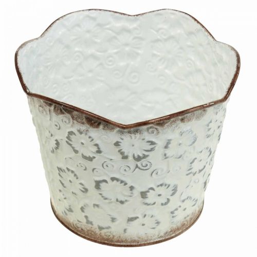 Floristik24 Urtepotte hvid metal cachepot plantepotte Ø16cm H12,5cm