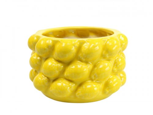 Artikel Urtepotte citron plantekrukke keramisk gul Ø18,5cm H12cm