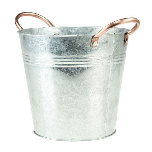Floristik24 Urtepotte med håndtag metalspand Ø14cm H13,5cm