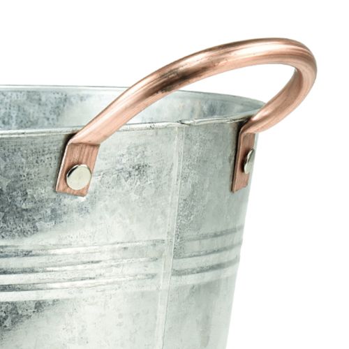 Floristik24 Urtepotte med håndtag metalspand Ø14cm H13,5cm