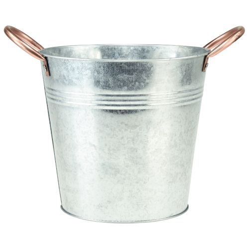 Floristik24 Urtepotte med håndtag metalspand Ø14cm H13,5cm