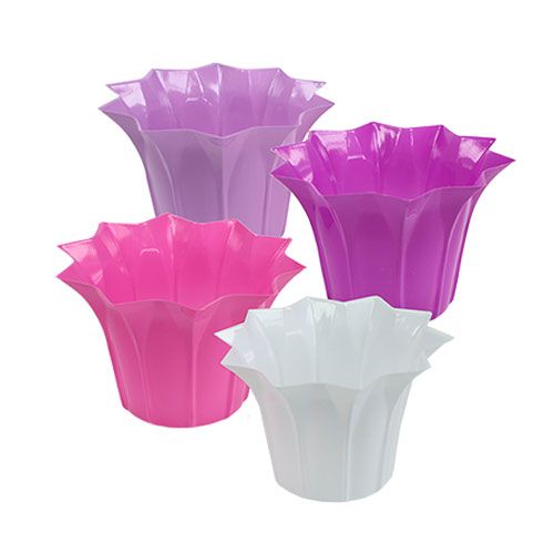 Floristik24 Plastgryde farverig Ø15cm H10cm 10stk