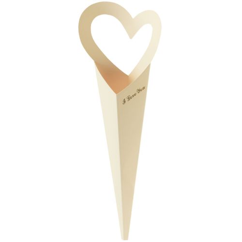 Artikel Blomsterpose roser gaveemballage creme 46cm 12 stk
