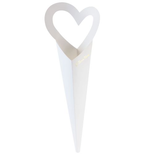 Floristik24 Blomsterpose roser gaveemballage hvid 46cm 12 stk