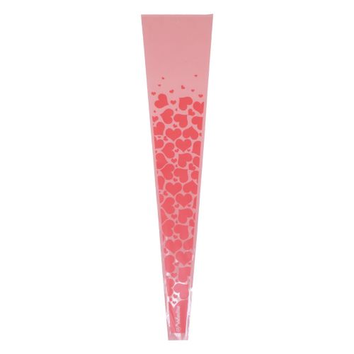 Floristik24 Blomsterpose med hjerter pink Til en rose 50cm 50 stk