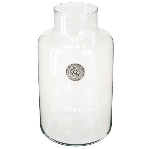 Blomstervase glas dekorativ vase med hals klar Ø14,5cm H25cm
