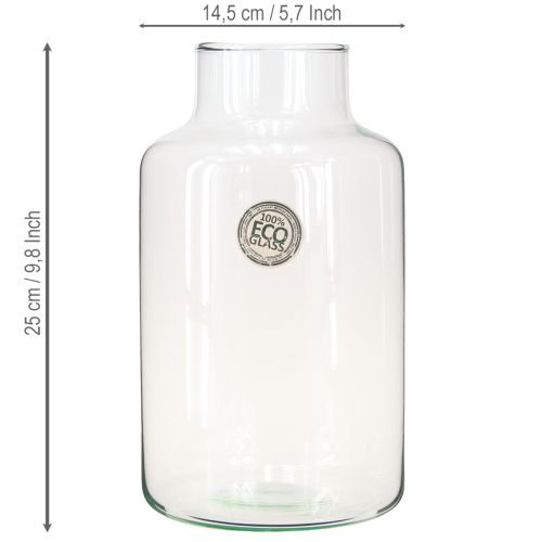 Artikel Blomstervase glas dekorativ vase med hals klar Ø14,5cm H25cm