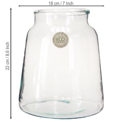 Artikel Blomstervase glas vase i klart glas borddekoration Ø18cm H22cm