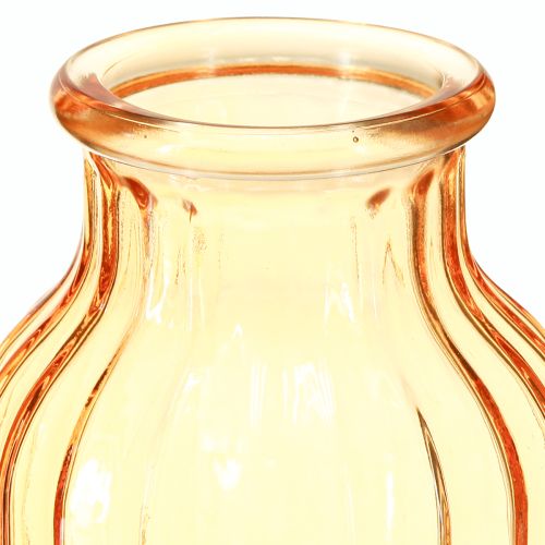 Artikel Blomstervase glas orange retro design Ø11cm H14,5cm 2stk