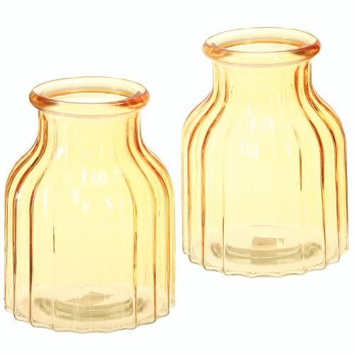 Artikel Blomstervase glas orange retro design Ø11cm H14,5cm 2 stk.