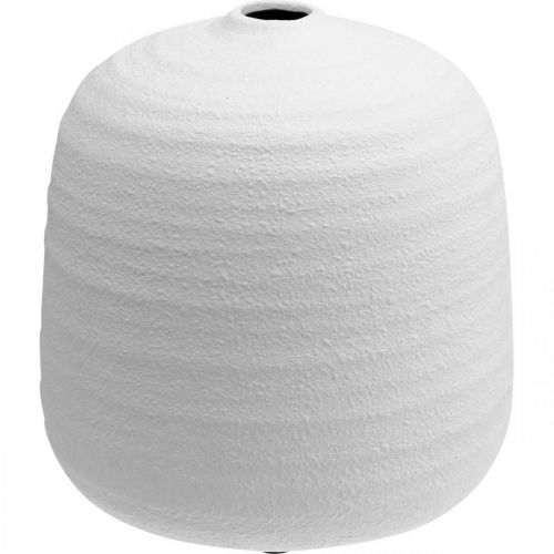 Blomstervase, keramikvase, dekorativ vase hvid Ø22cm H22,5cm