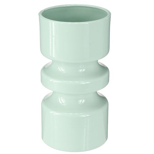 Artikel Blomstervase Metal i Mintgrøn Emalje Ø9cm H17,5cm