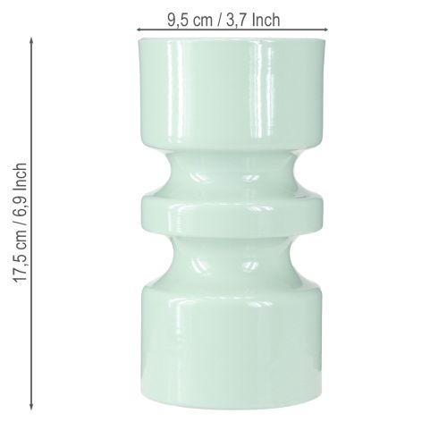 Artikel Blomstervase Metal i Mintgrøn Emalje Ø9cm H17,5cm