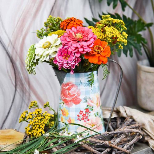 Blomstervase deco kande metal vintage haven dekoration planter H23cm