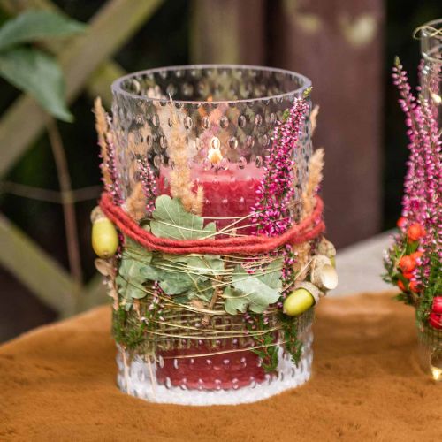 Floristik24 Blomstervase, glasvase, stearinlysglas, glaslanterne Ø11,5cm H18,5cm