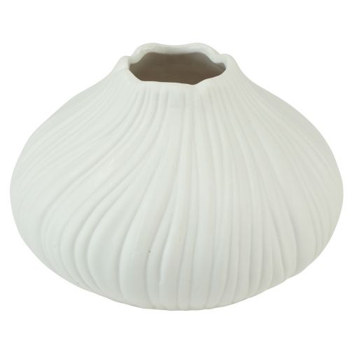 Floristik24 Blomstervase keramisk løgform hvid Ø13cm H13,5cm 2stk
