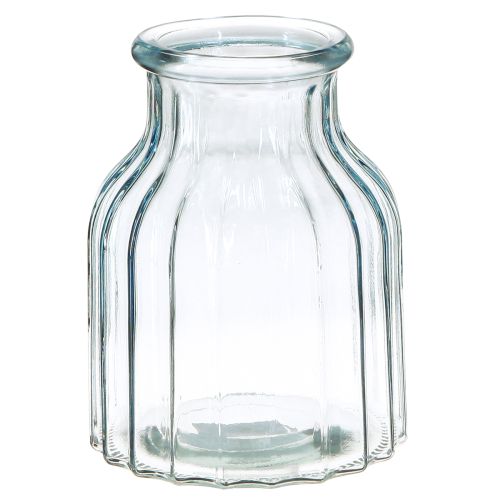 Artikel Blomstervaser glasriller design blå Ø11cm H14,5cm 2 stk.