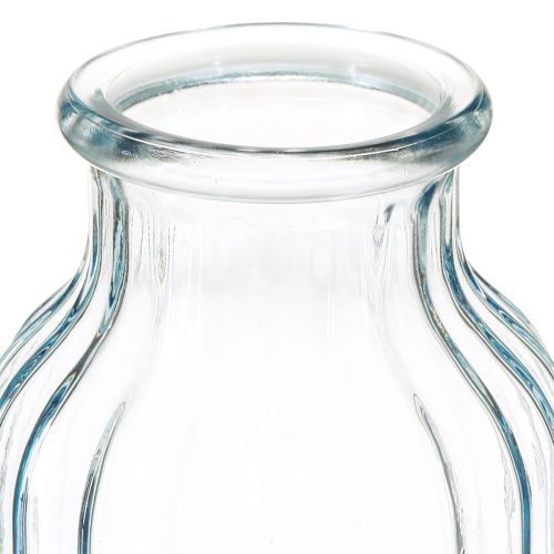 Artikel Blomstervaser glasriller design blå Ø11cm H14,5cm 2 stk.