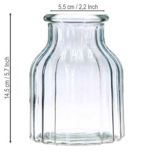 Artikel Blomstervaser glasriller design blå Ø11cm H14,5cm 2 stk.