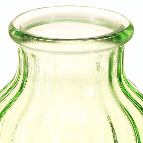 Artikel Blomstervaser grøn glas dekoration retro Ø11cm H14,5cm 2stk