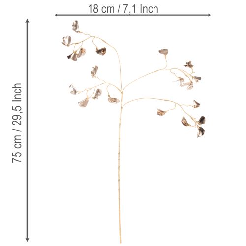 Bønneblomstgren metallisk kunstig plante jul 80 cm 3 stk. | Floristik24.dk