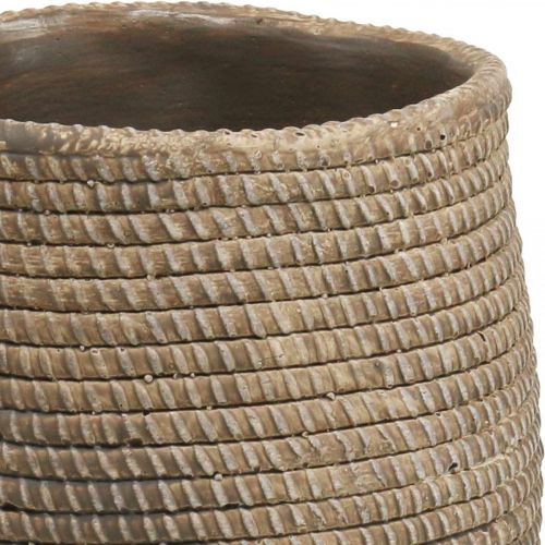 Floristik24 Boho urtepotte flettet mønster plantekasse keramik Ø12cm H14cm 2stk