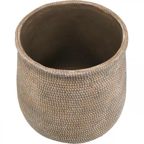 Floristik24 Boho urtepotte keramik stort flettet look Ø21,5cm H24cm